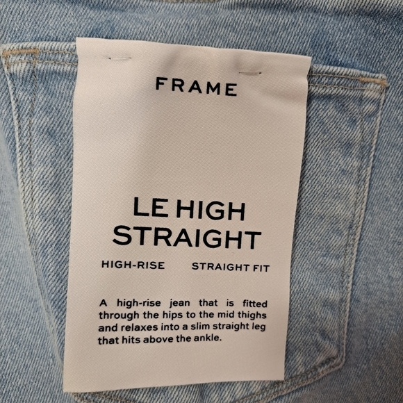 FRAME le high straight high rise jeans kerwin wash 32 NWT - Picture 6 of 6